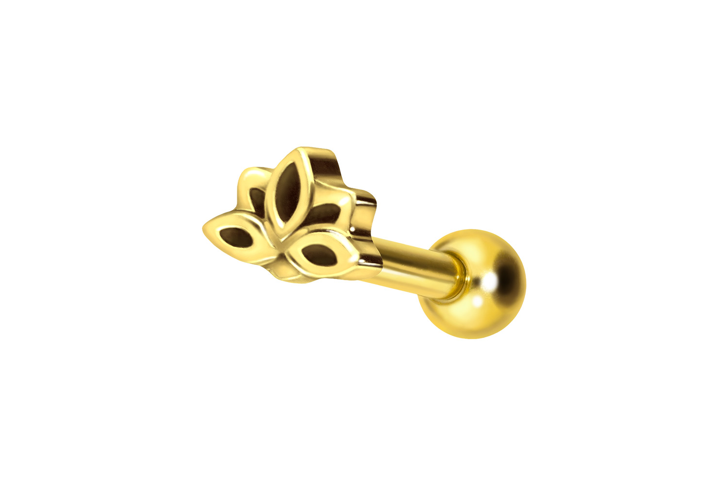 Titan Ohrpiercing mit Innengewinde LOTUSBLÜTE